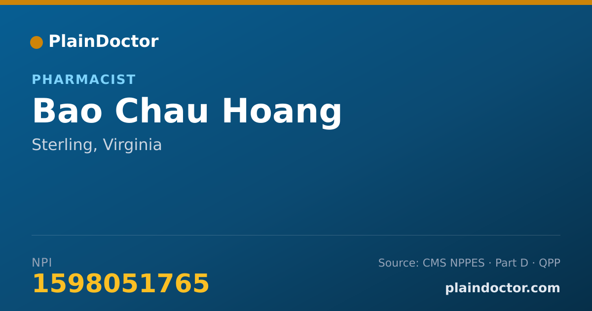 Shareable card for Bao Chau Hoang - Pharmacist, Sterling, VA