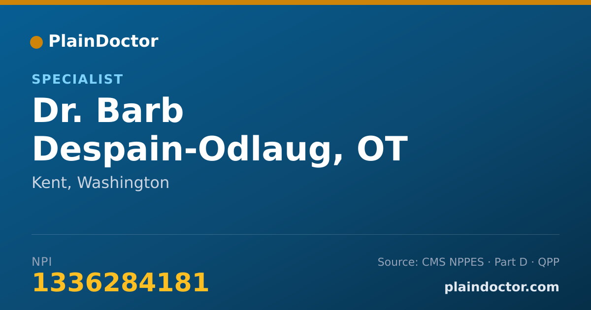Shareable card for Barb Despain-Odlaug, OT - Specialist, Kent, WA