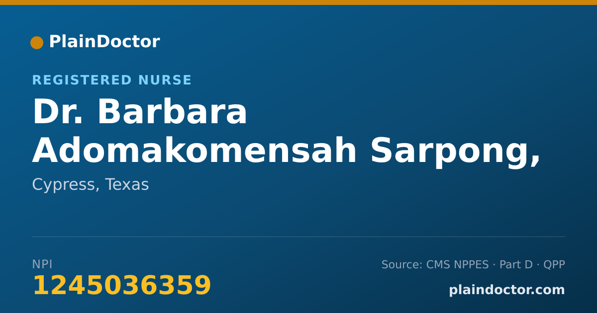 Shareable card for Barbara Adomakomensah Sarpong, DNP RN - Registered Nurse, Cypress, TX