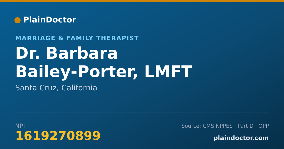 Shareable card for Barbara Bailey-Porter, LMFT - Marriage & Family Therapist, Santa Cruz, CA