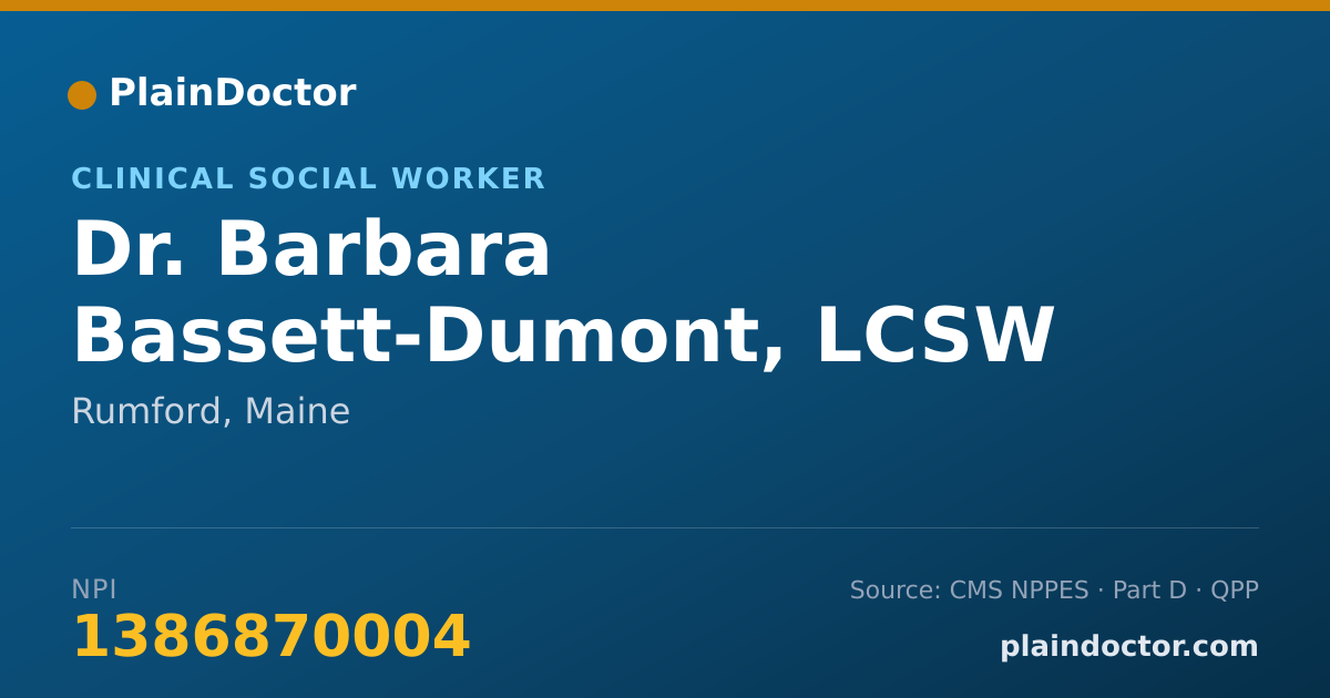 Shareable card for Barbara Bassett-Dumont, LCSW - Clinical Social Worker, Rumford, ME