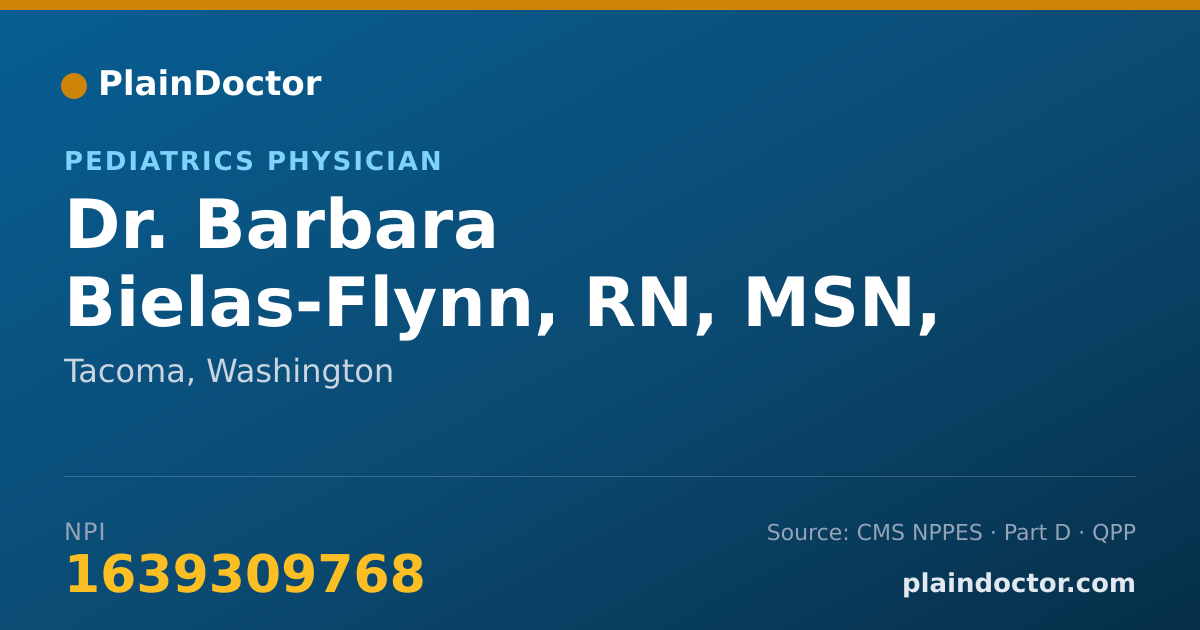 Shareable card for Barbara Bielas-Flynn, RN, MSN, APNP-PBC - Pediatrics Physician, Tacoma, WA