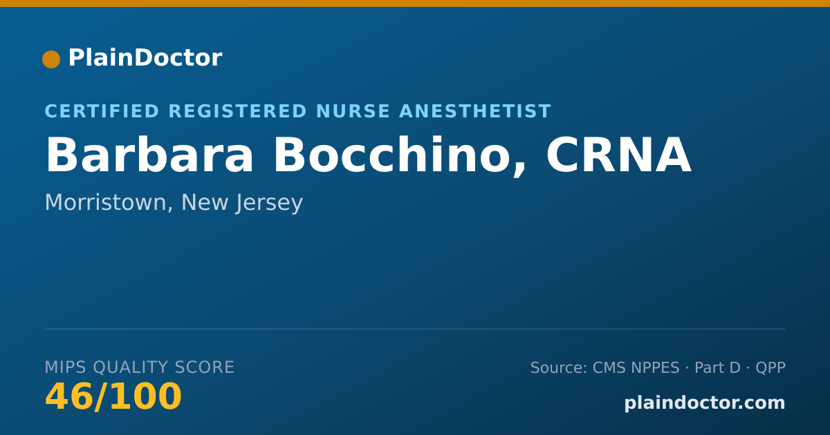 Shareable card for Barbara Bocchino, CRNA - Certified Registered Nurse Anesthetist, Morristown, NJ