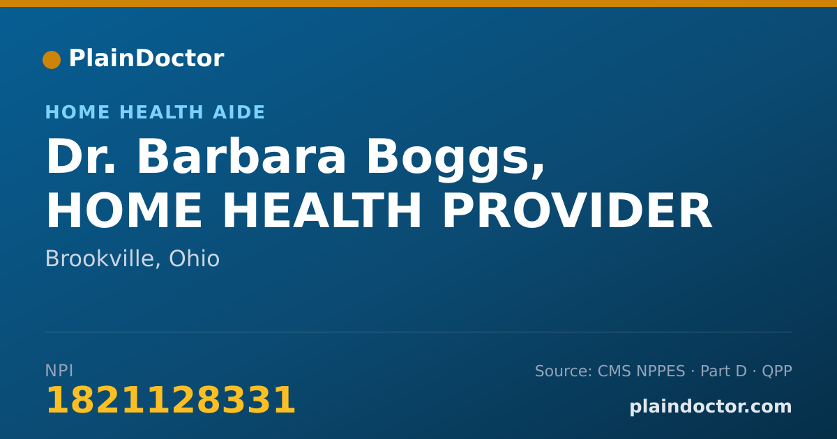 Shareable card for Barbara Boggs, HOME HEALTH PROVIDER - Home Health Aide, Brookville, OH