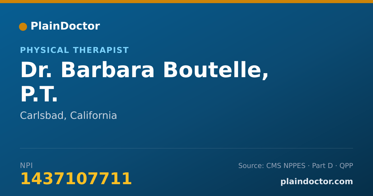Shareable card for Barbara Boutelle, P.T. - Physical Therapist, Carlsbad, CA