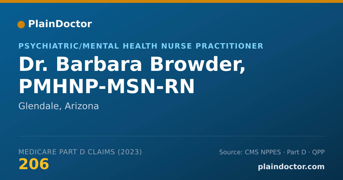 Shareable card for Barbara Browder, PMHNP-MSN-RN - Psychiatric/Mental Health Nurse Practitioner, Glendale, AZ