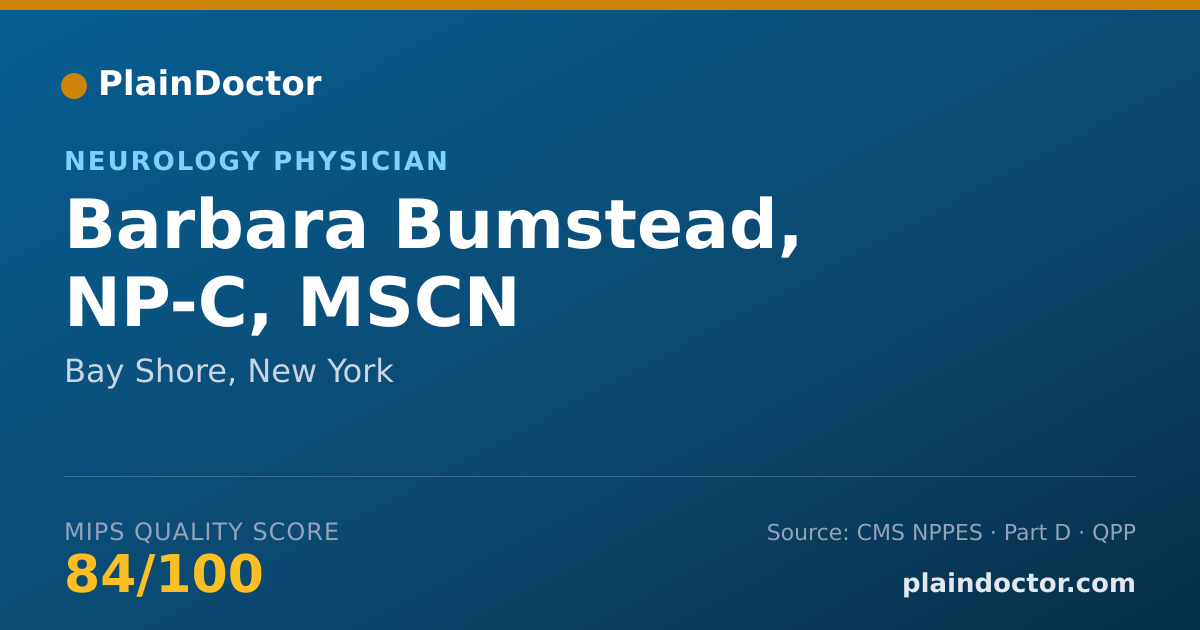 Shareable card for Barbara Bumstead, NP-C, MSCN - Neurology Physician, Bay Shore, NY