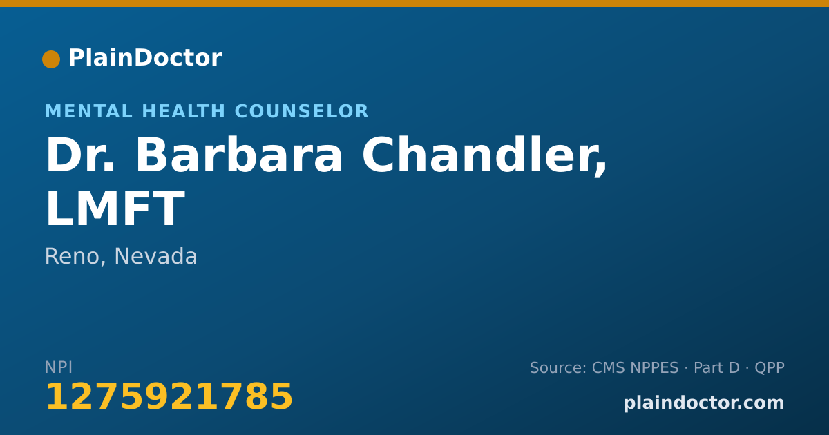 Shareable card for Barbara Chandler, LMFT - Mental Health Counselor, Reno, NV