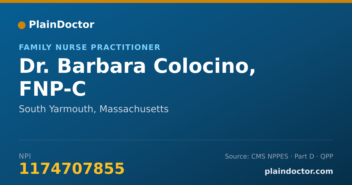 Shareable card for Barbara Colocino, FNP-C - Family Nurse Practitioner, South Yarmouth, MA