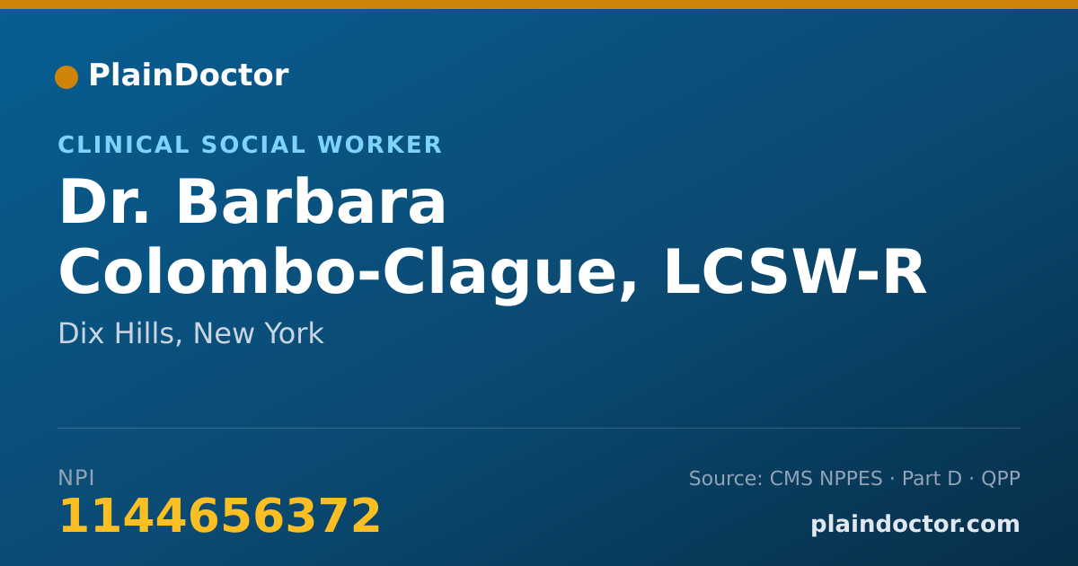 Shareable card for Barbara Colombo-Clague, LCSW-R  ,ACSW - Clinical Social Worker, Dix Hills, NY