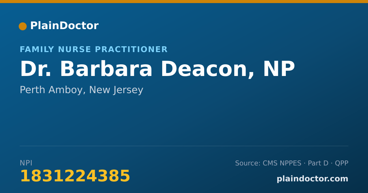 Shareable card for Barbara Deacon, NP - Family Nurse Practitioner, Perth Amboy, NJ