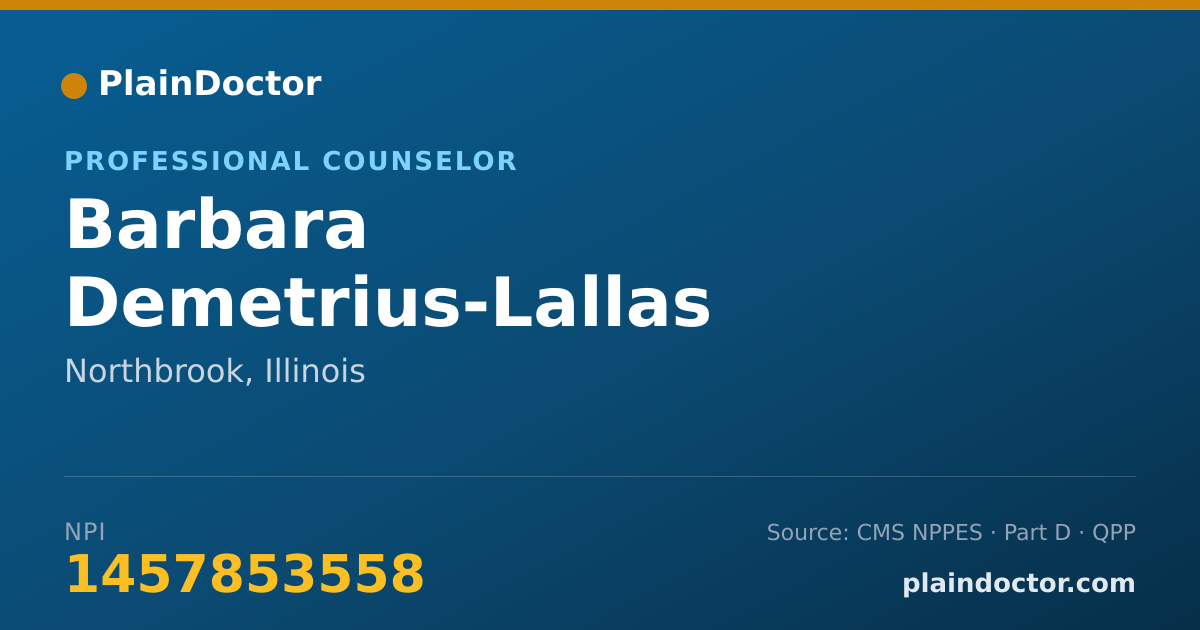 Shareable card for Barbara Demetrius-Lallas - Professional Counselor, Northbrook, IL