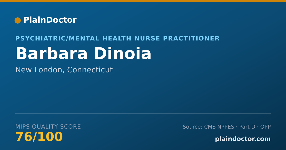Shareable card for Barbara Dinoia - Psychiatric/Mental Health Nurse Practitioner, New London, CT