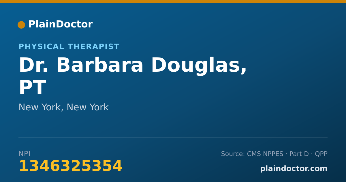 Shareable card for Barbara Douglas, PT - Physical Therapist, New York, NY