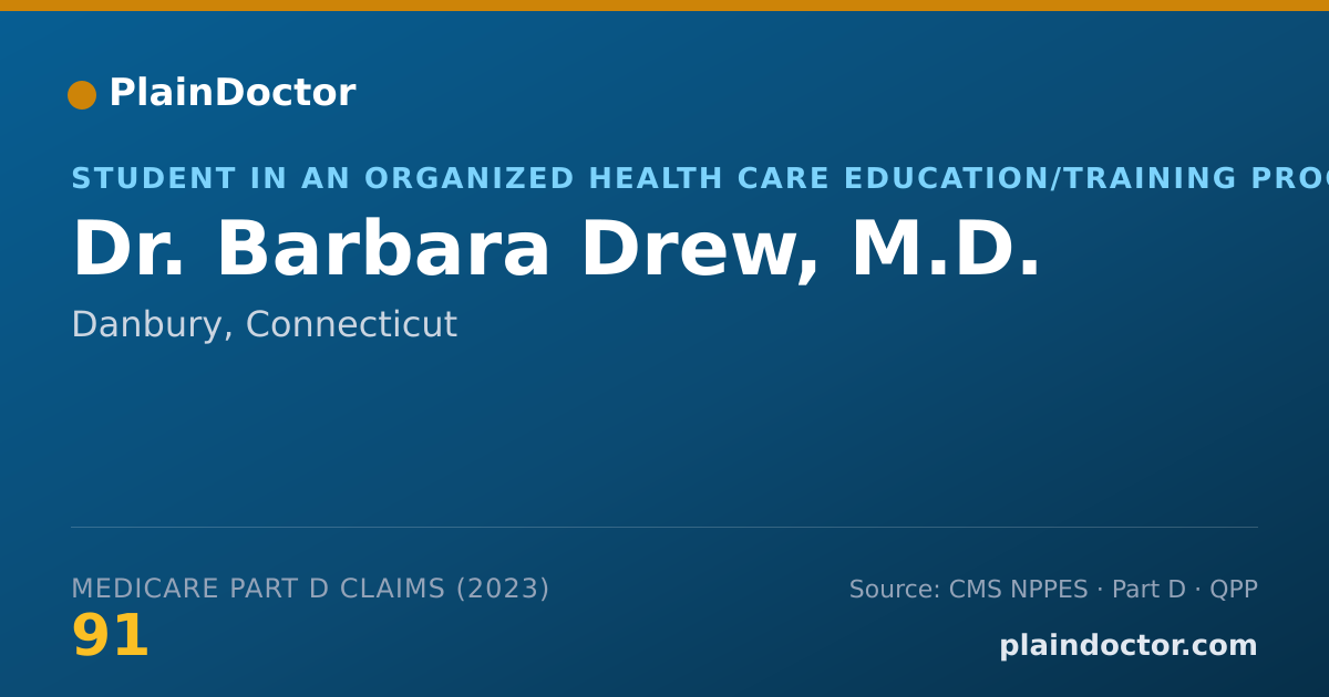 Shareable card for Barbara Drew, M.D. - Student in an Organized Health Care Education/Training Program, Danbury, CT