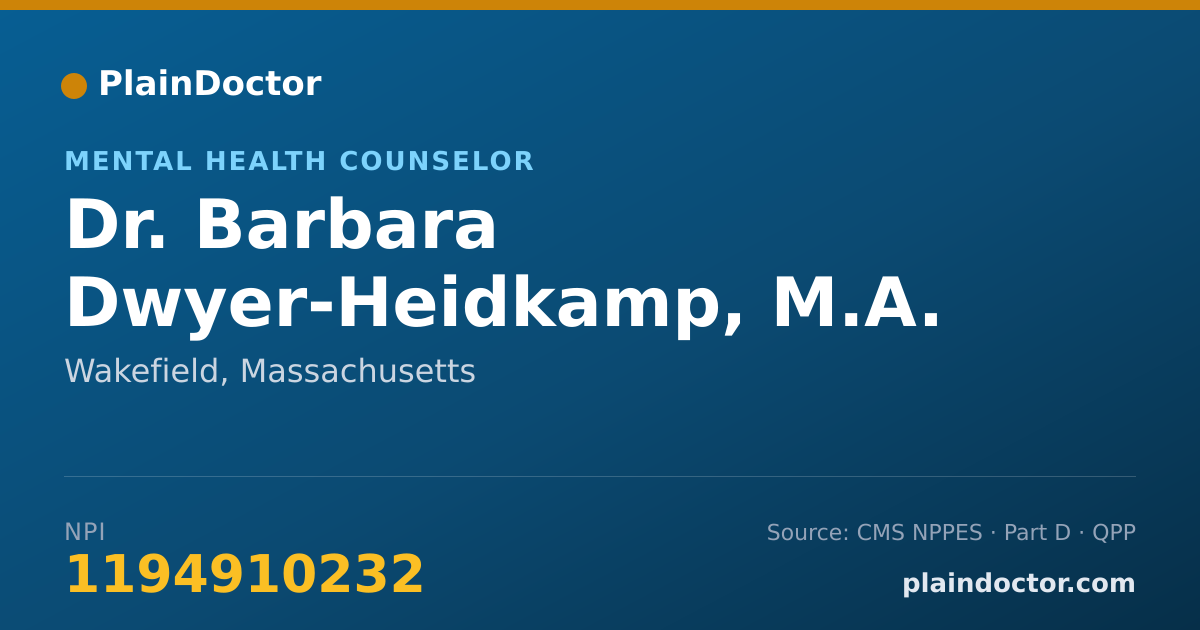 Shareable card for Barbara Dwyer-Heidkamp, M.A. - Mental Health Counselor, Wakefield, MA