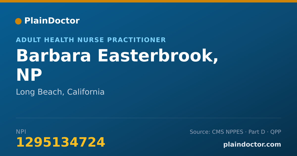 Shareable card for Barbara Easterbrook, NP - Adult Health Nurse Practitioner, Long Beach, CA
