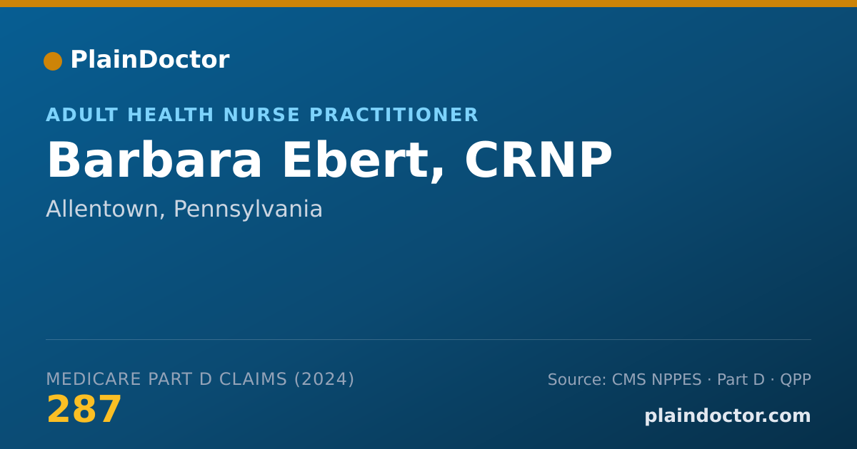Shareable card for Barbara Ebert, CRNP - Adult Health Nurse Practitioner, Allentown, PA