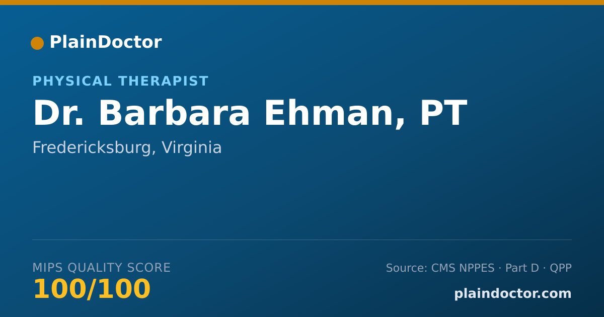 Shareable card for Barbara Ehman, PT - Physical Therapist, Fredericksburg, VA