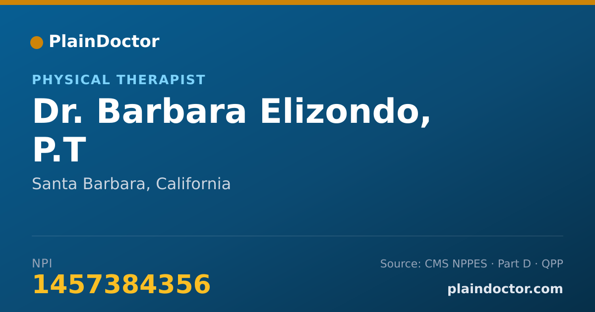 Shareable card for Barbara Elizondo, P.T - Physical Therapist, Santa Barbara, CA