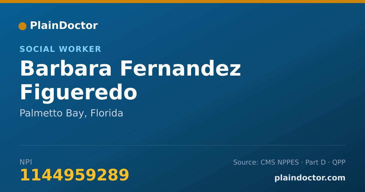 Shareable card for Barbara Fernandez Figueredo - Social Worker, Palmetto Bay, FL