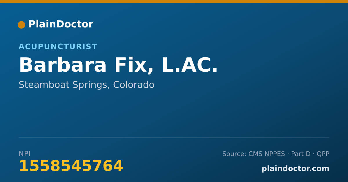 Shareable card for Barbara Fix, L.AC. - Acupuncturist, Steamboat Springs, CO