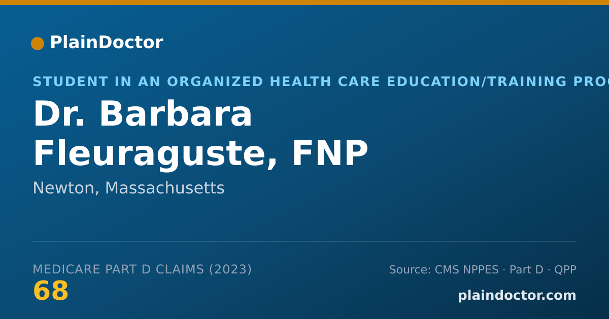 Shareable card for Barbara Fleuraguste, FNP - Student in an Organized Health Care Education/Training Program, Newton, MA