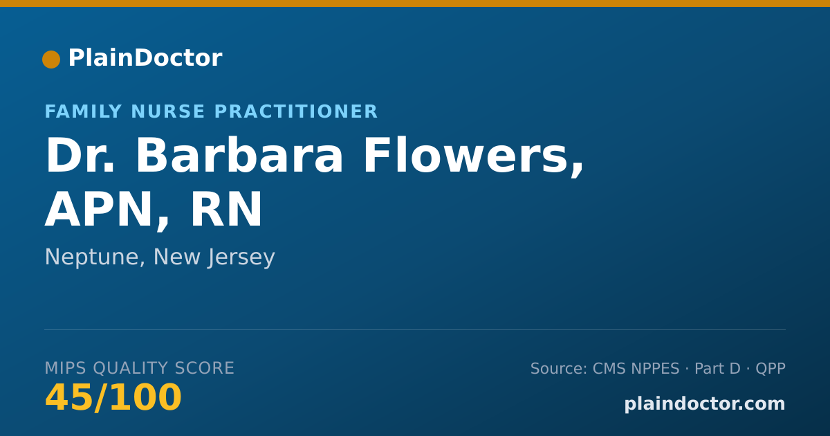 Shareable card for Barbara Flowers, APN, RN - Family Nurse Practitioner, Neptune, NJ