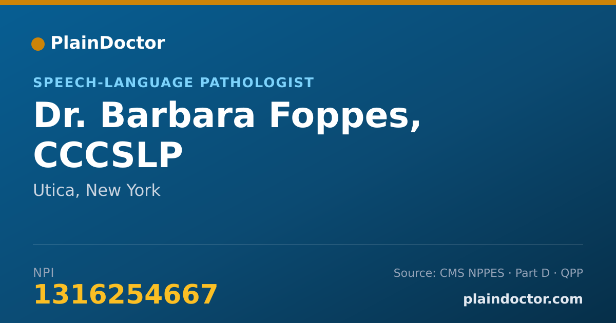 Shareable card for Barbara Foppes, CCCSLP - Speech-Language Pathologist, Utica, NY