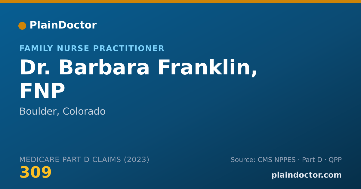 Shareable card for Barbara Franklin, FNP - Family Nurse Practitioner, Boulder, CO