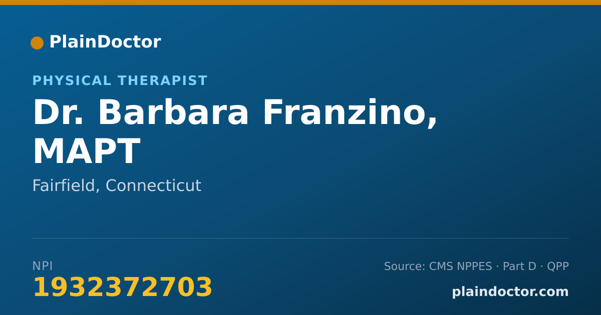 Shareable card for Barbara Franzino, MAPT - Physical Therapist, Fairfield, CT