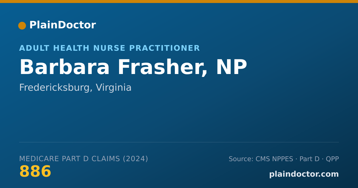 Shareable card for Barbara Frasher, NP - Adult Health Nurse Practitioner, Fredericksburg, VA