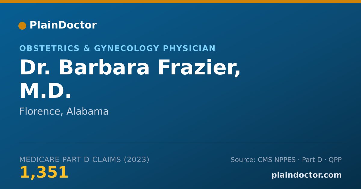 Shareable card for Barbara Frazier, M.D. - Obstetrics & Gynecology Physician, Florence, AL