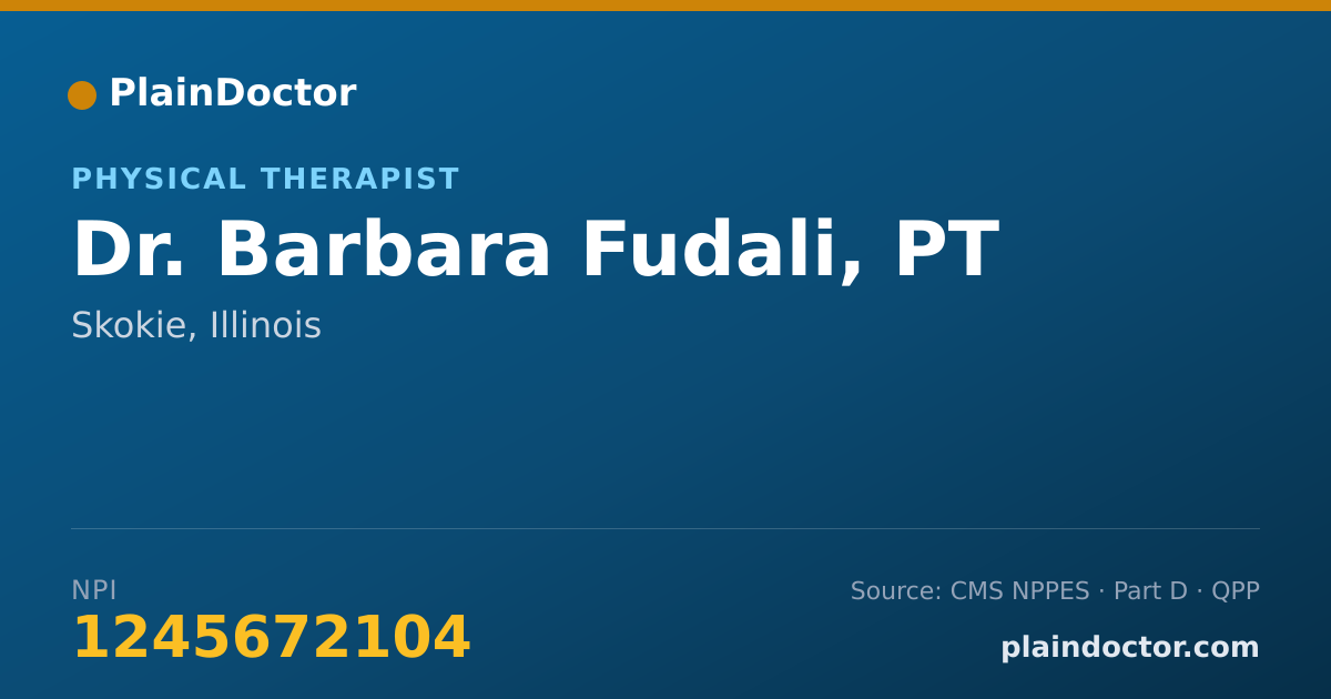 Shareable card for Barbara Fudali, PT - Physical Therapist, Skokie, IL