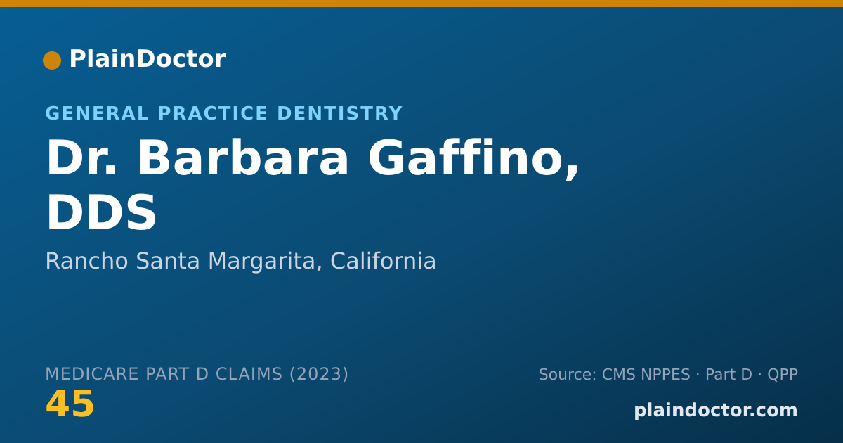 Shareable card for Barbara Gaffino, DDS - General Practice Dentistry, Rancho Santa Margarita, CA