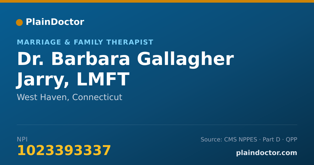 Shareable card for Barbara Gallagher Jarry, LMFT - Marriage & Family Therapist, West Haven, CT