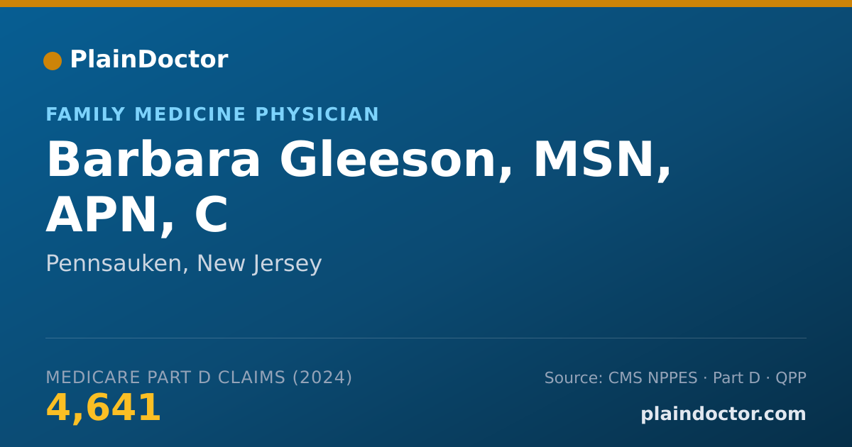 Shareable card for Barbara Gleeson, MSN, APN, C - Family Medicine Physician, Pennsauken, NJ