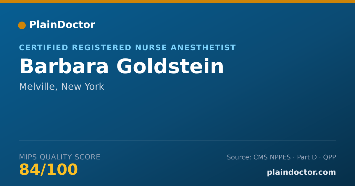 Shareable card for Barbara Goldstein - Certified Registered Nurse Anesthetist, Melville, NY