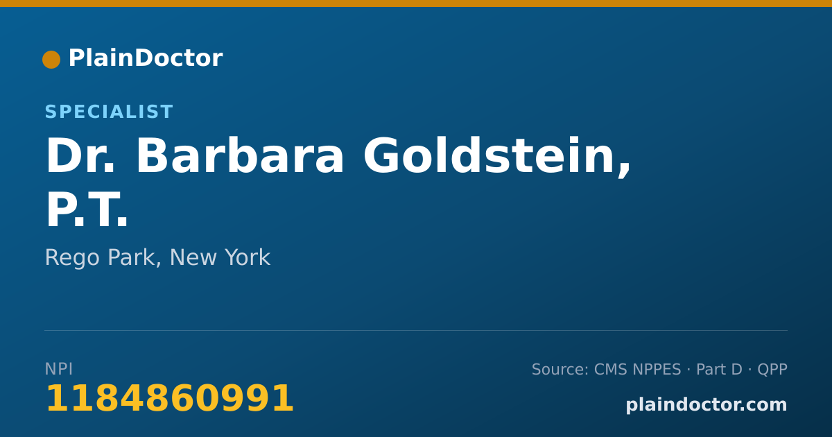 Shareable card for Barbara Goldstein, P.T. - Specialist, Rego Park, NY