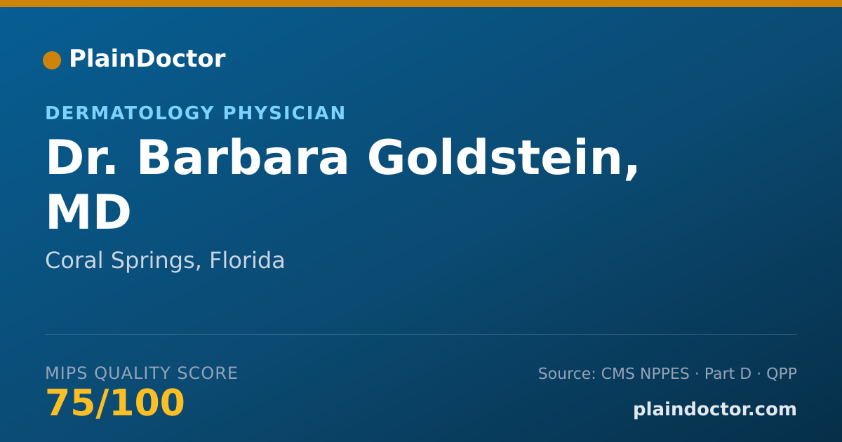 Shareable card for Barbara Goldstein, MD - Dermatology Physician, Coral Springs, FL