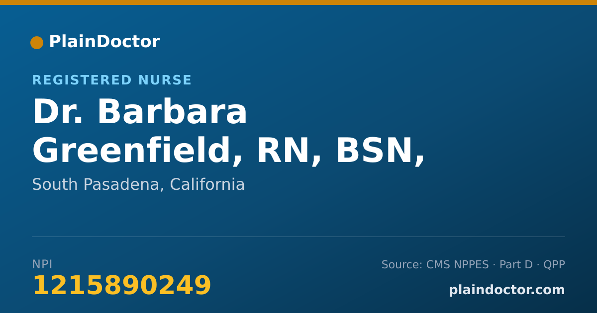Shareable card for Barbara Greenfield, RN, BSN, CCM, CNLCP - Registered Nurse, South Pasadena, CA
