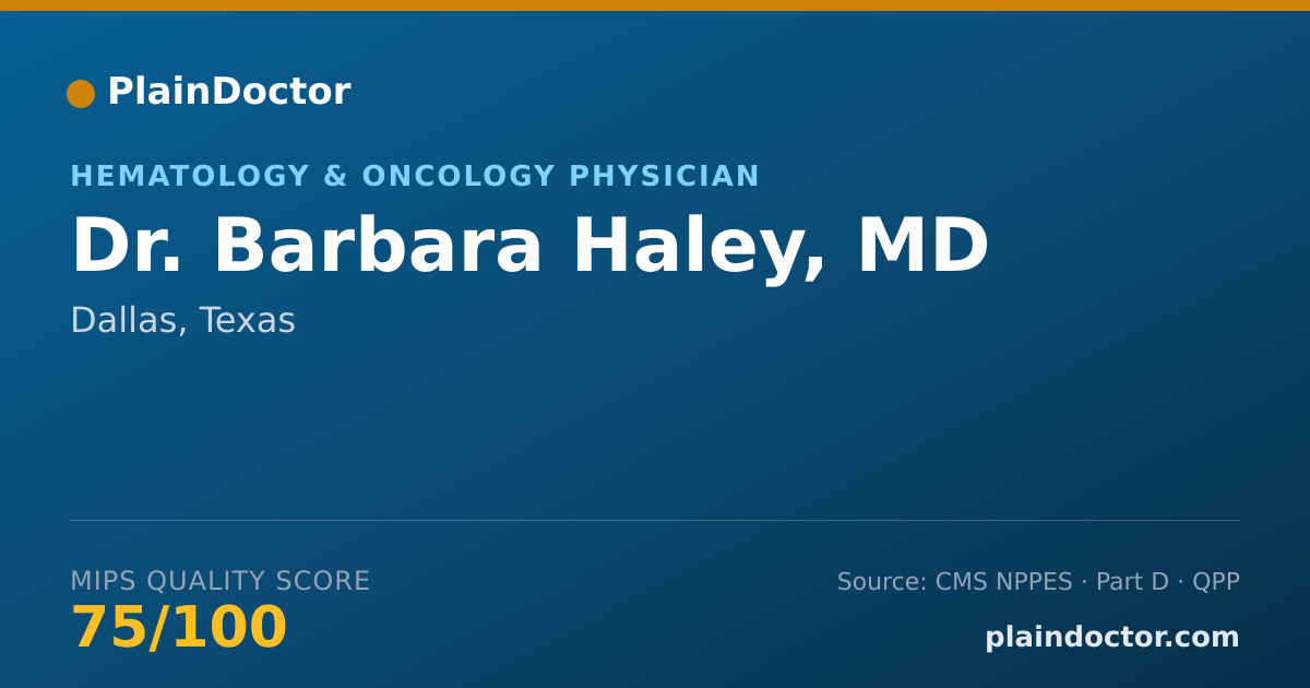 Shareable card for Barbara Haley, MD - Hematology & Oncology Physician, Dallas, TX