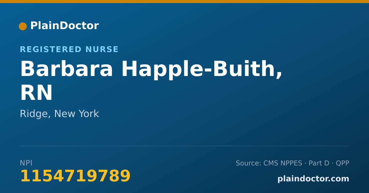 Shareable card for Barbara Happle-Buith, RN - Registered Nurse, Ridge, NY