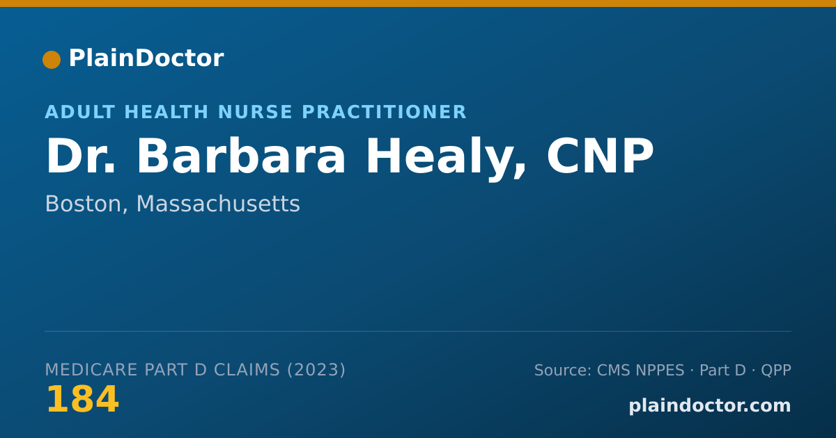 Shareable card for Barbara Healy, CNP - Adult Health Nurse Practitioner, Boston, MA
