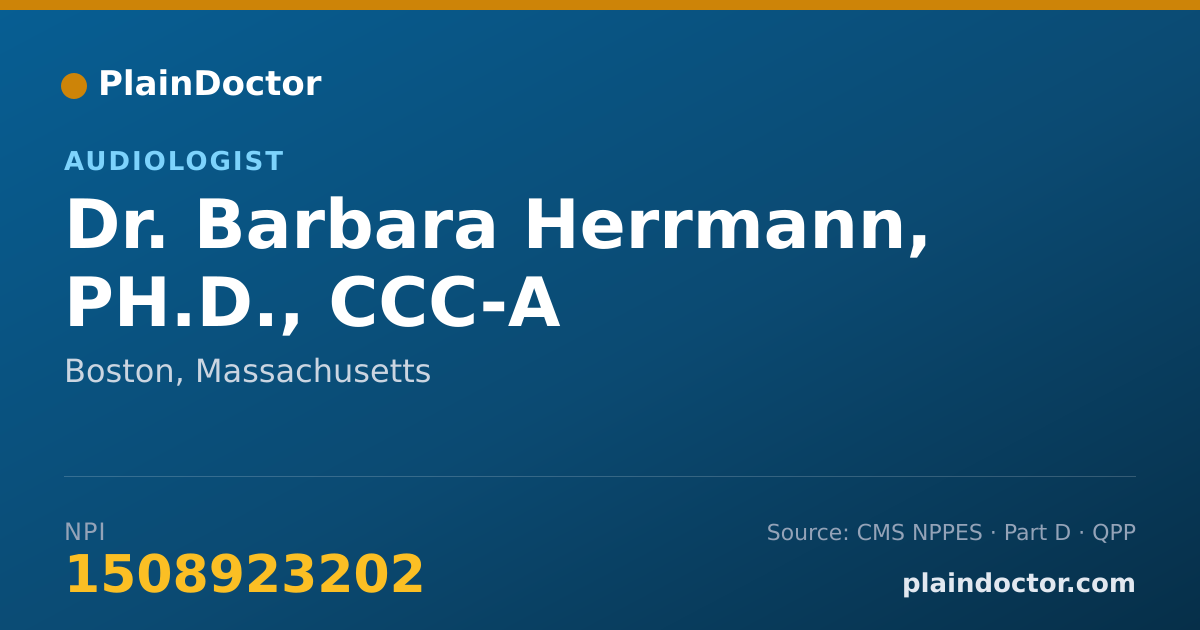 Shareable card for Barbara Herrmann, PH.D., CCC-A - Audiologist, Boston, MA