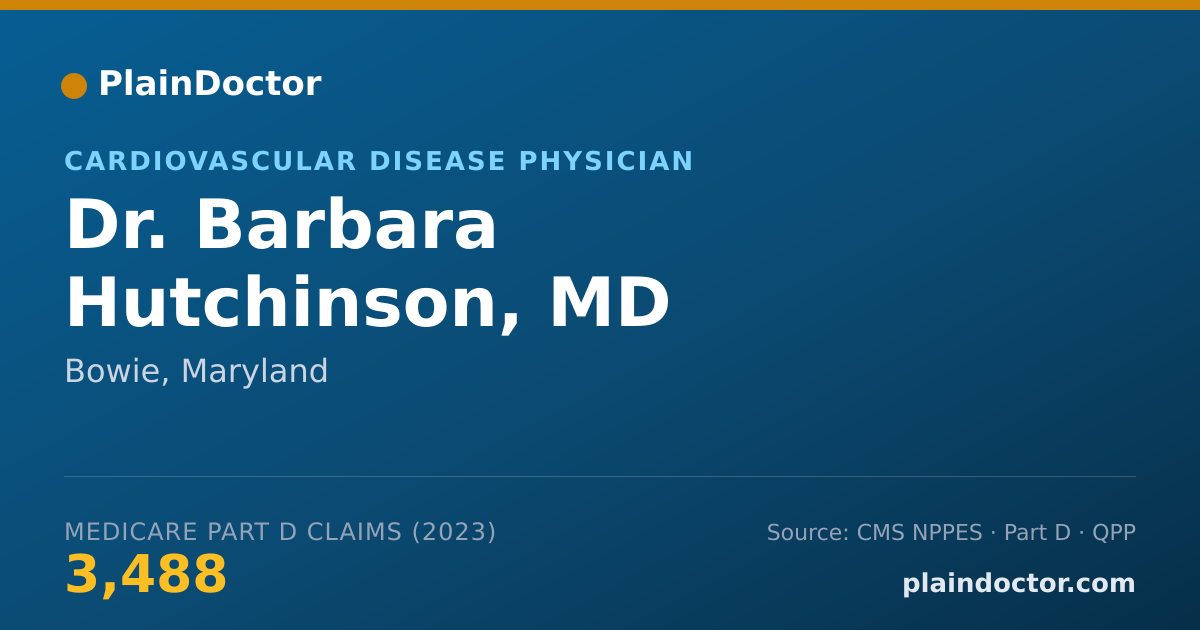 Shareable card for Barbara Hutchinson, MD - Cardiovascular Disease Physician, Bowie, MD