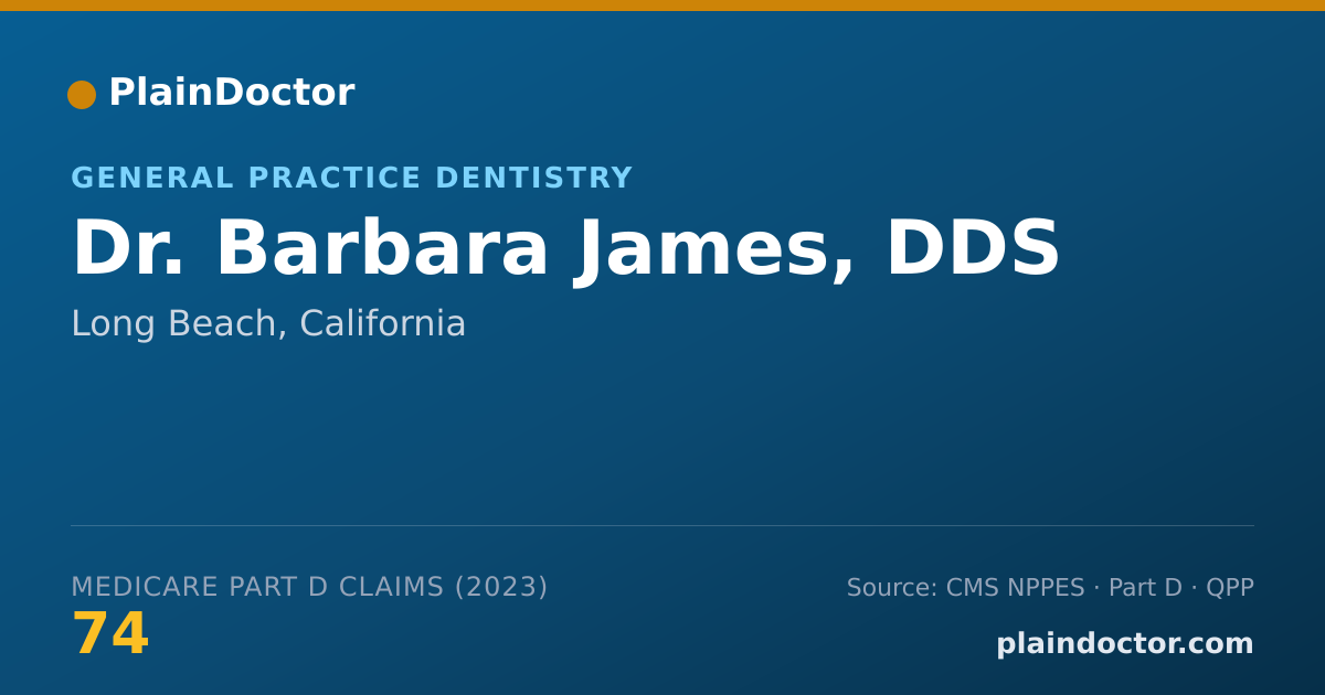 Shareable card for Barbara James, DDS - General Practice Dentistry, Long Beach, CA