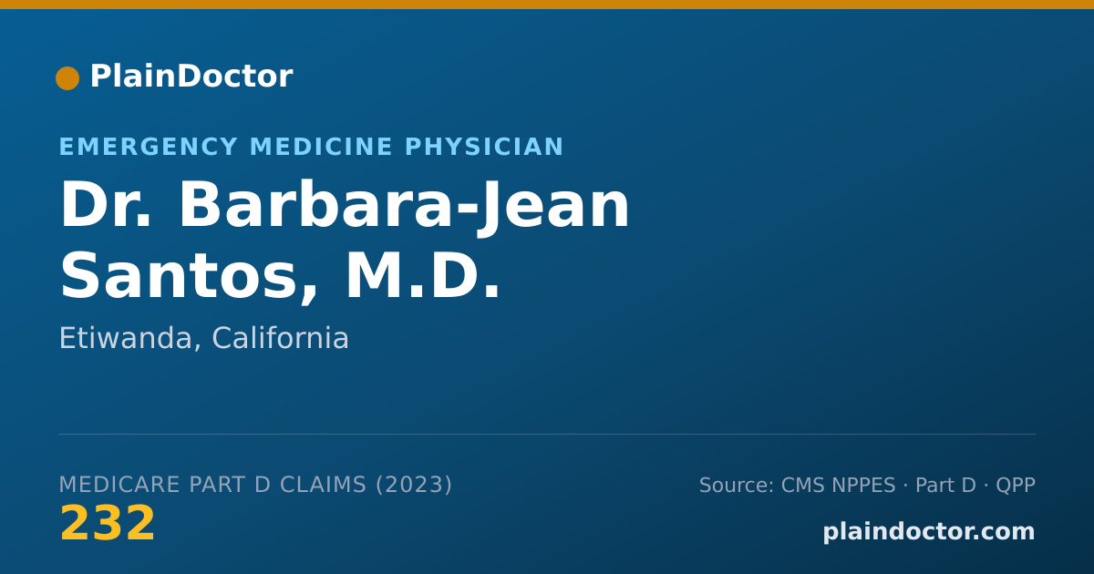 Shareable card for Barbara-Jean Santos, M.D. - Emergency Medicine Physician, Etiwanda, CA