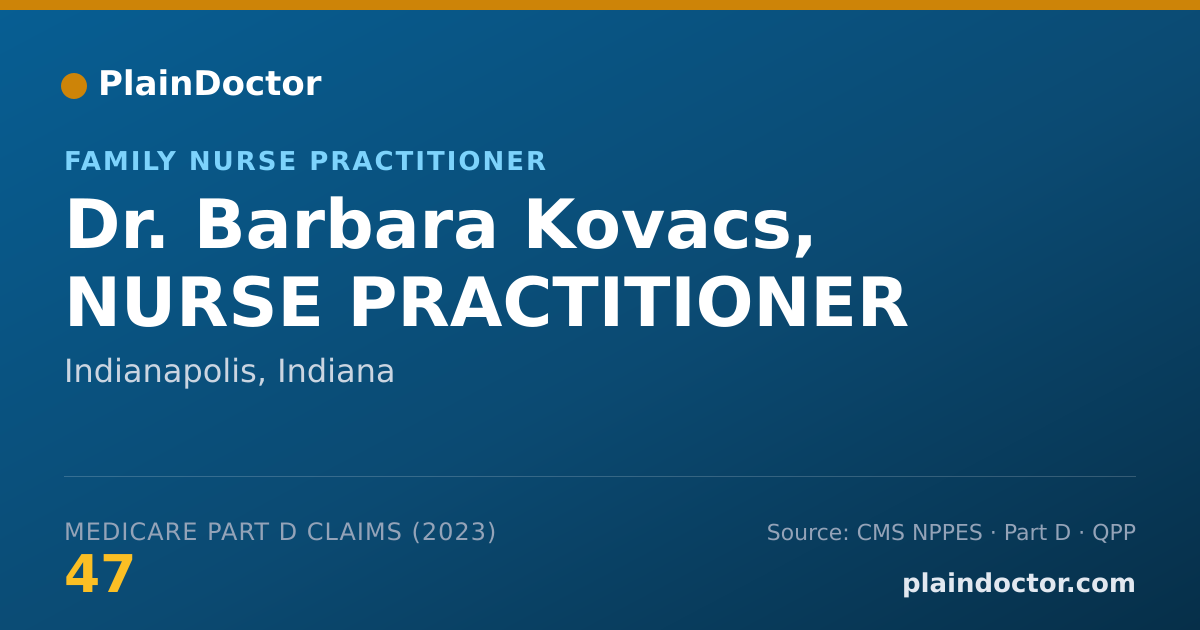 Shareable card for Barbara Kovacs, NURSE PRACTITIONER - Family Nurse Practitioner, Indianapolis, IN