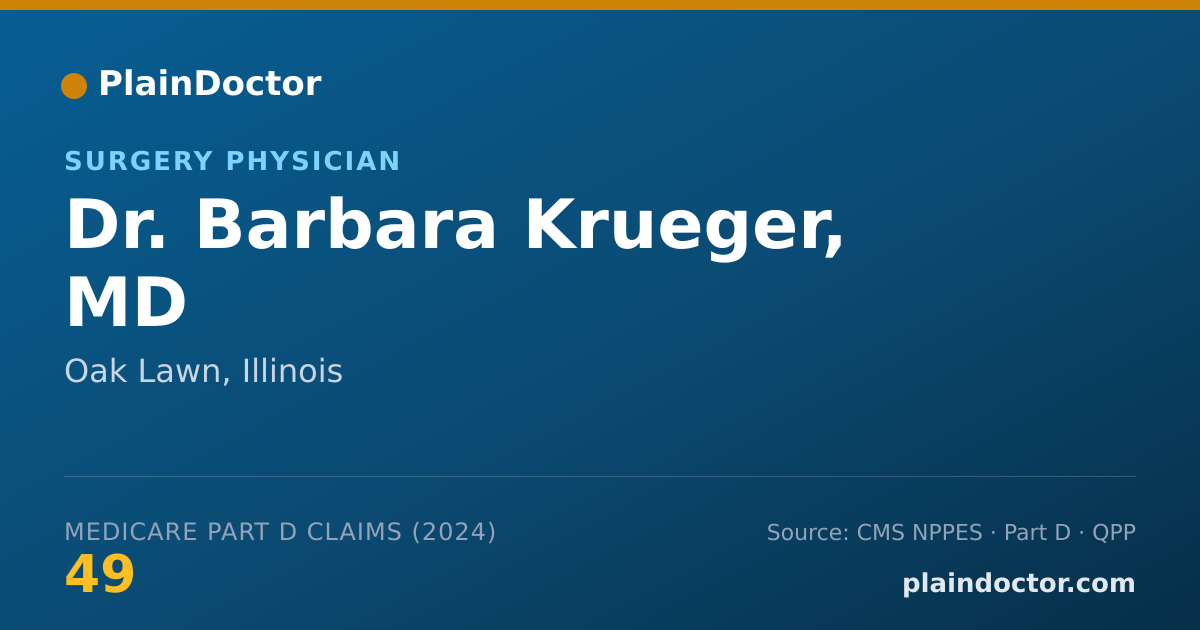Shareable card for Barbara Krueger, MD - Surgery Physician, Oak Lawn, IL